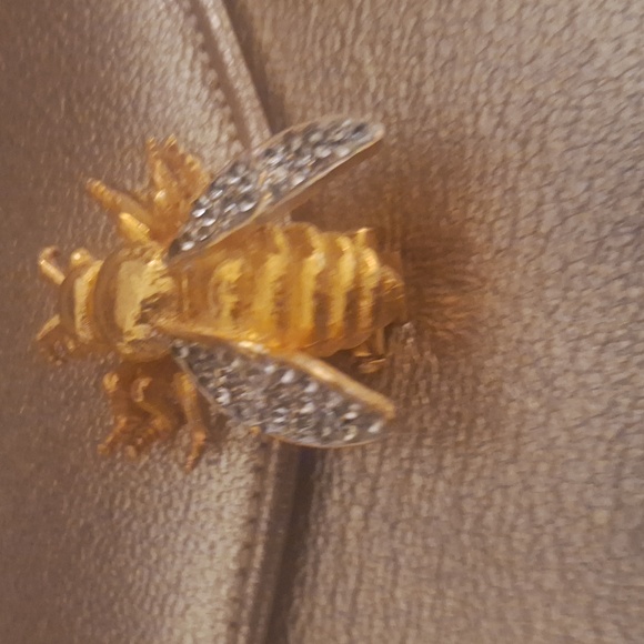 Genuine Leather Vintage 50,s Morris Moscowitz Gold Satchel with Bee Accent - Picture 8 of 8